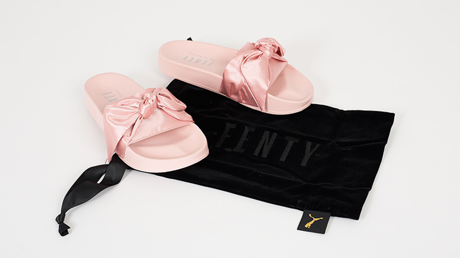 puma slides with bow