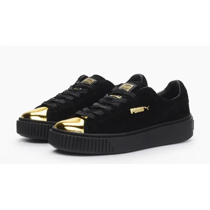 Puma Suede Platform Black Gold Toe Where To Buy 362222 02 The Sole Supplier