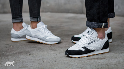 reebok classic leather perfect split black white