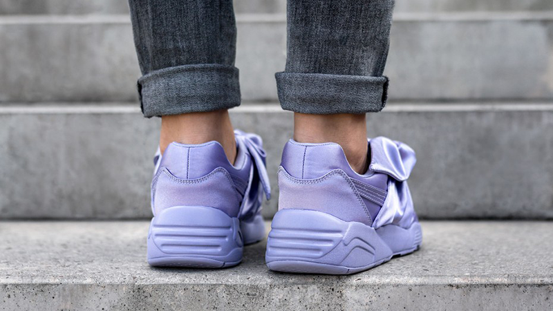 purple fenty bow sneakers
