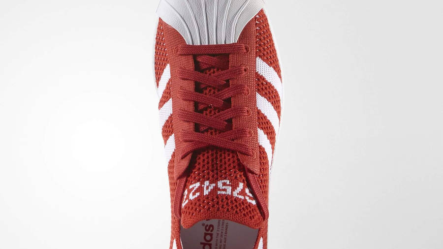 superstar primeknit womens red