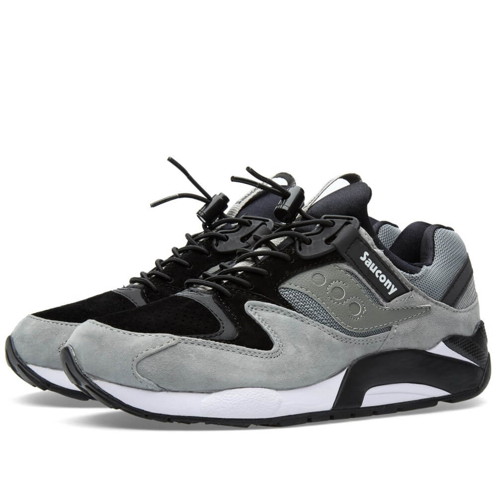 saucony men's grid 9000 bungee pack trainers greyblack