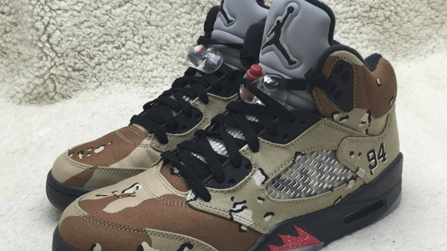 jordan 5 x supreme camo