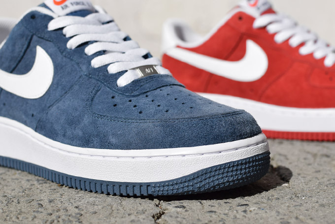 red white and blue low top air force ones