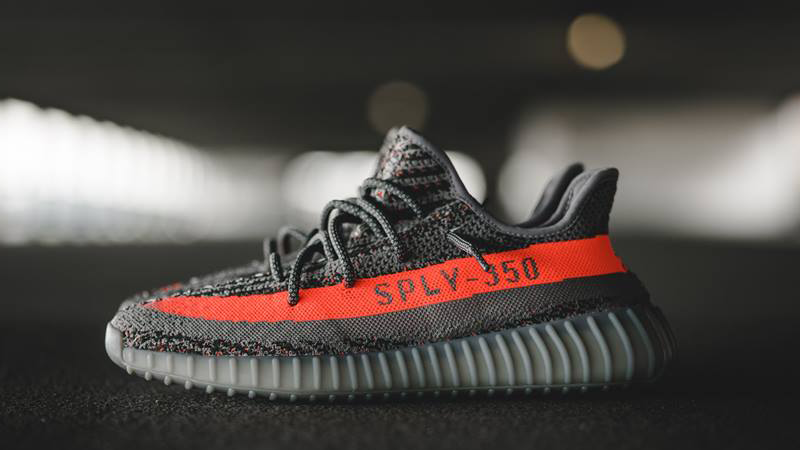 gray and red yeezys