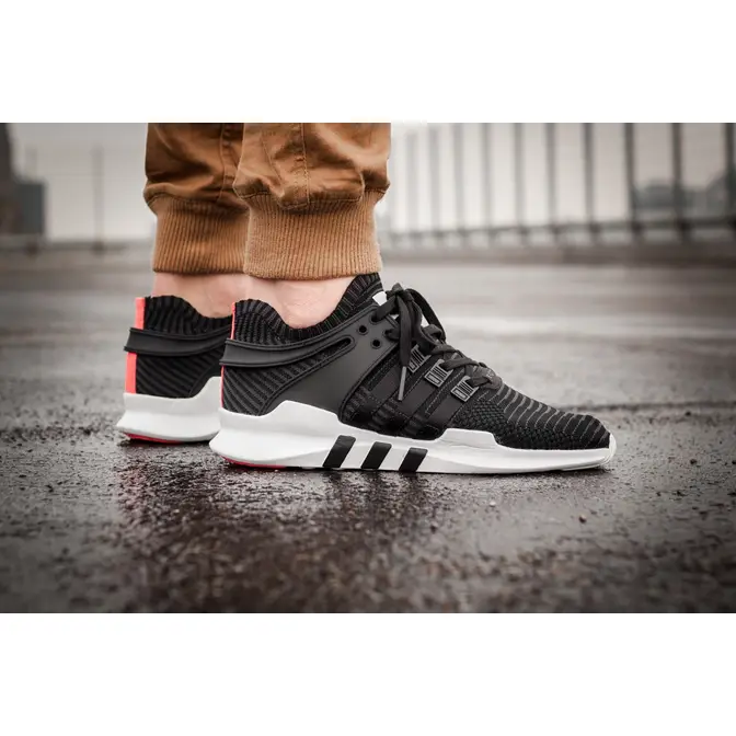 Adidas eqt black outlet and white on feet