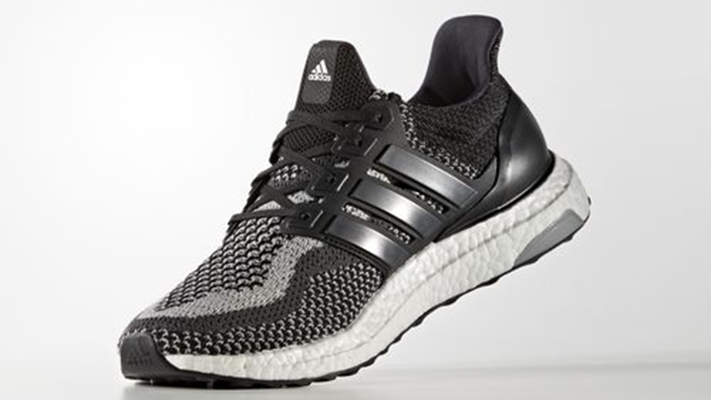 ultra boost black and white reflective