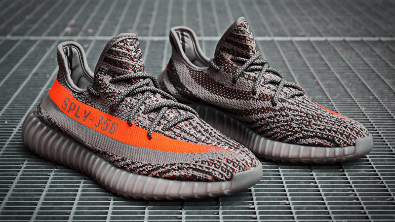 orange and grey yeezy boost 350