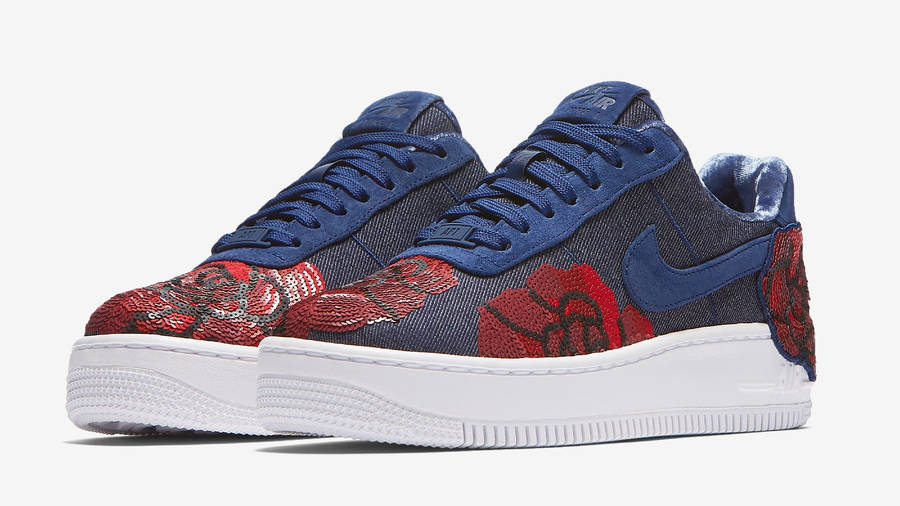 Nike Womens Air Force 1 Upstep Floral Sequin Pack Binary Blue | Where ...