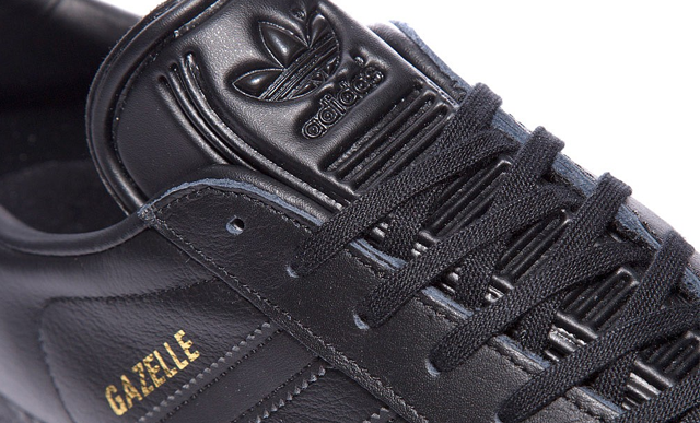 adidas gazelle leather trainers triple black