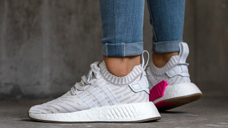 adidas NMD R2 Primeknit White Pink 