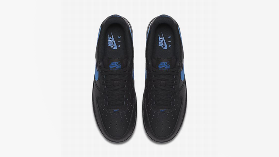 black and blue air force ones