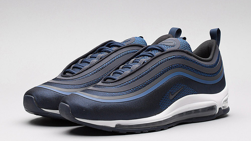 nike air max 97 ultra trainers in white and blue