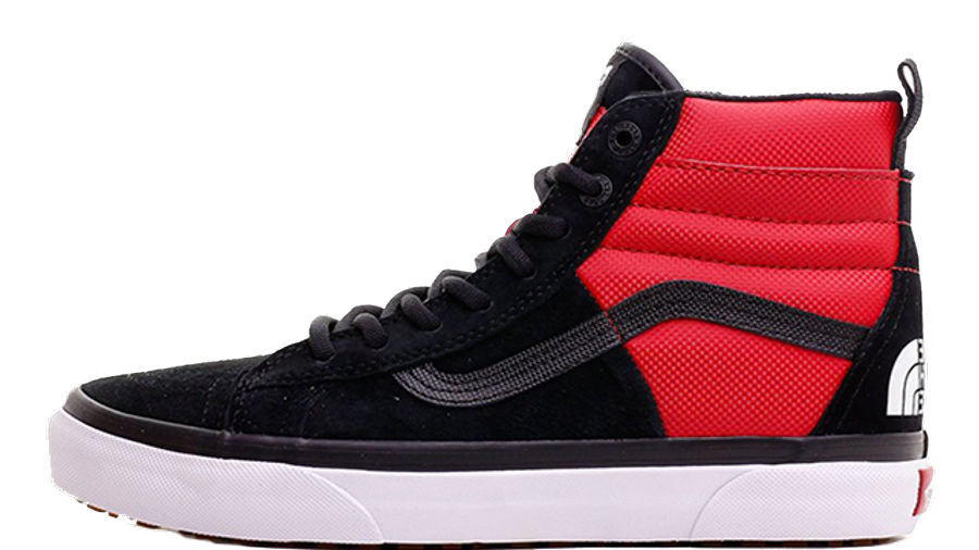 vans north face red and black