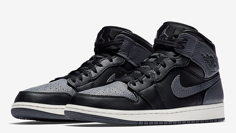 Jordan 1 Mid Tumbled Leather Grey