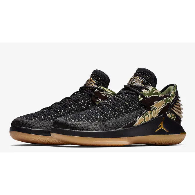 Jordan 32 Low Camo Black Gold | Where To Buy | AH3347-021 | The