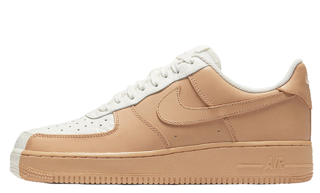 tan and white air force ones