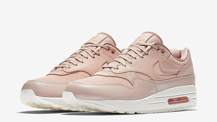 nike air max 1 premium trainers in pink and grey