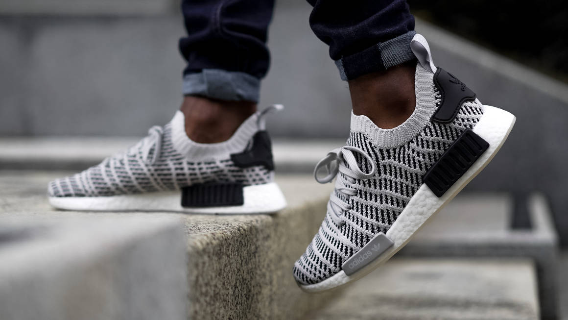 On Foot Look At The adidas NMD R1 STLT Grey White