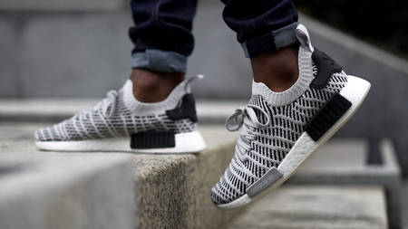 On Foot Look At The adidas NMD R1 STLT Grey White