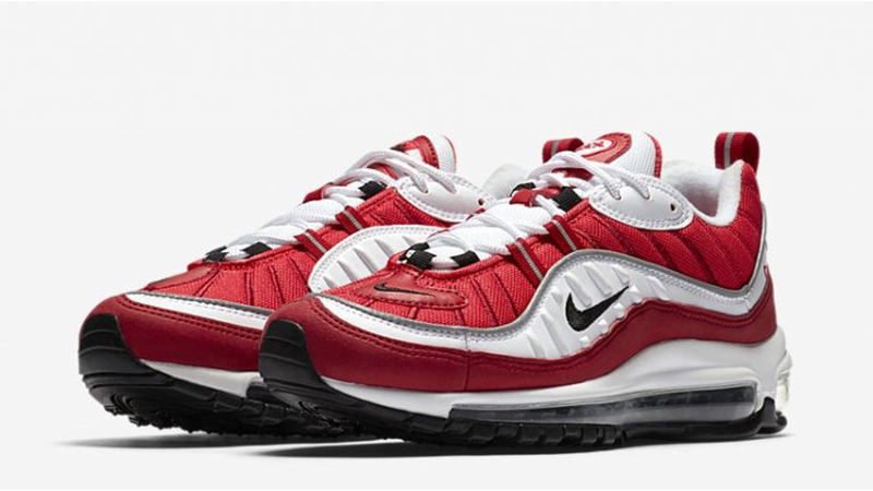 nike air max 98 white and red