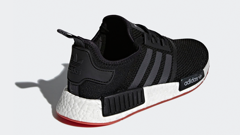 nmd black red sole