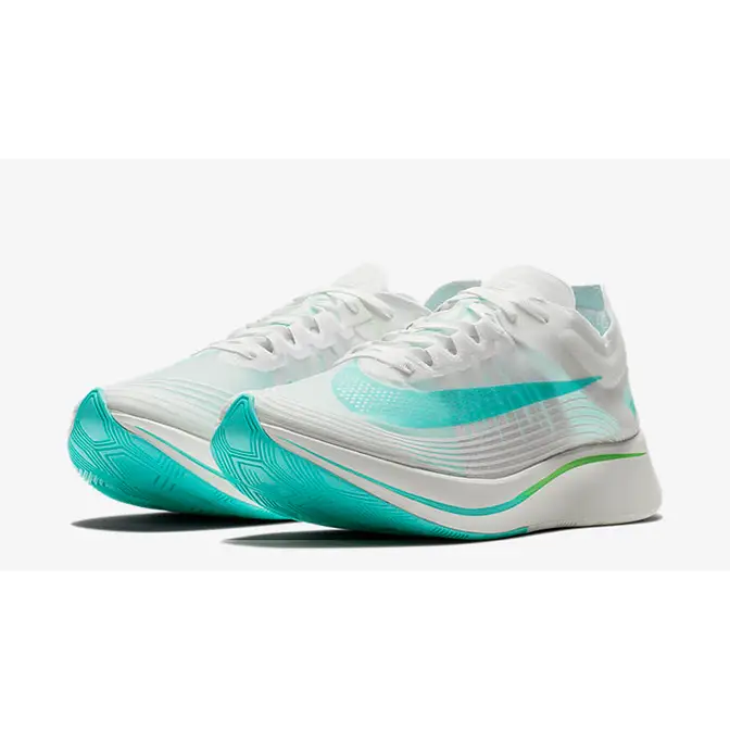 Nike zoom fly white green best sale