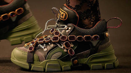 Gucci Debuts Bedazzled Chunky Sneakers Featuring SEGA Lettering