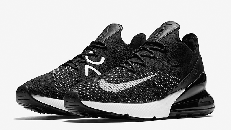 nike air max 270 flyknit women's black and white