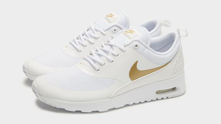 womens white and gold nikes