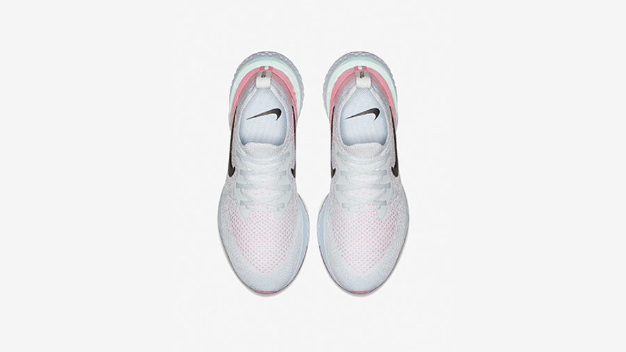epic react flyknit white pink