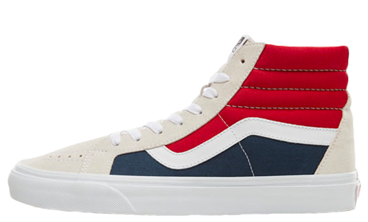 red white and blue vans high top