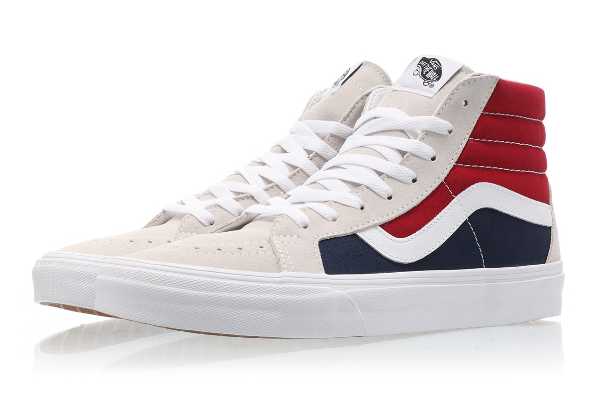 blue white and red vans