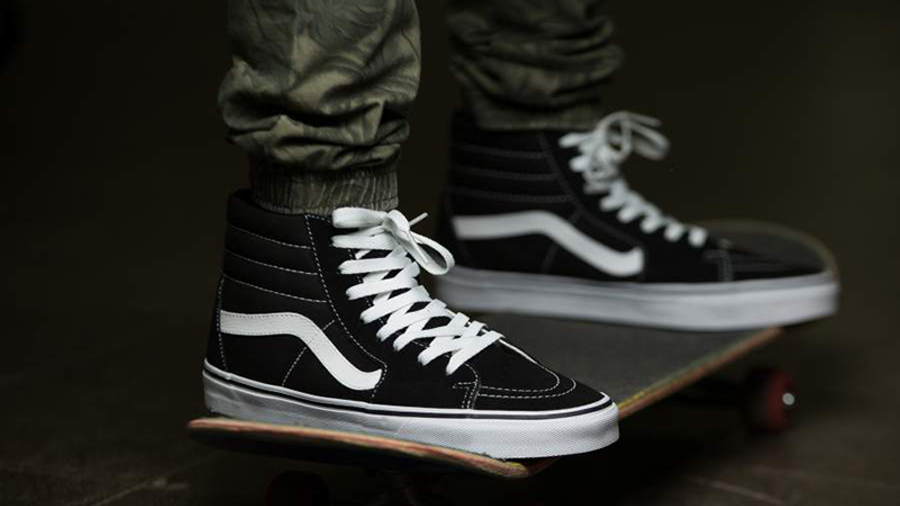 black and white vans high