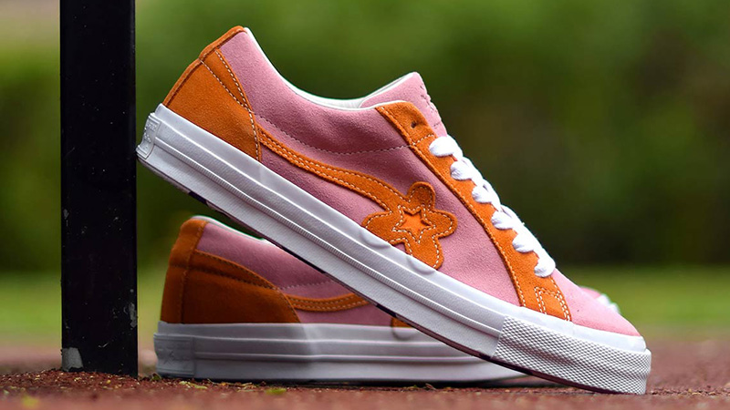 pink and orange converse