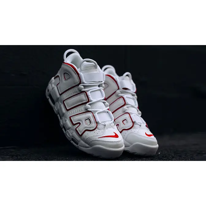 Nike Air More Uptempo 96 White Grey Fog University Red