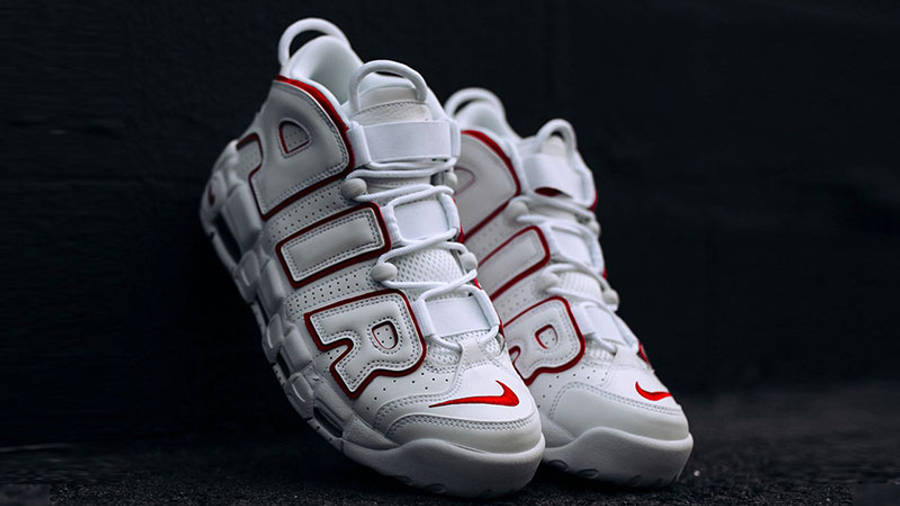 white and red nike uptempo