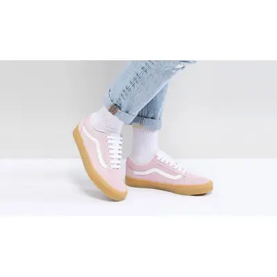 Pink vans hot sale gum sole