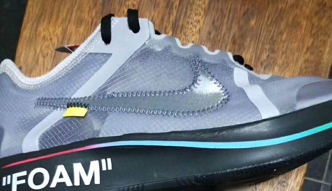 The Off-White x Nike Zoom Fly Mercurial Surfaces In A Clear Colourway