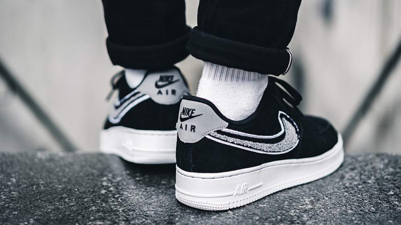 air force 1 chenille swoosh on feet