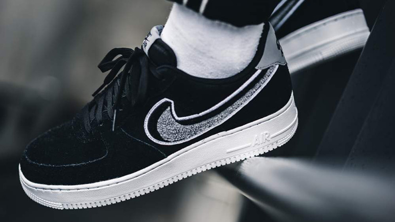 air force 1 chenille swoosh on feet