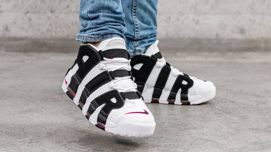 nike air uptempo 96 white and black