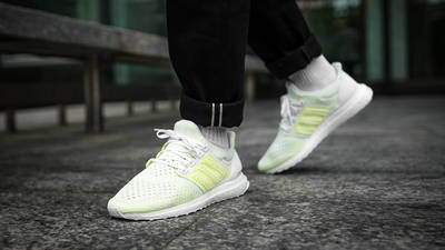 ultra boost clima white on foot
