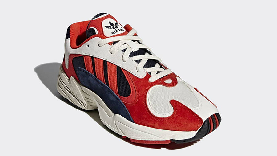 adidas originals yung-1 white  red trainers