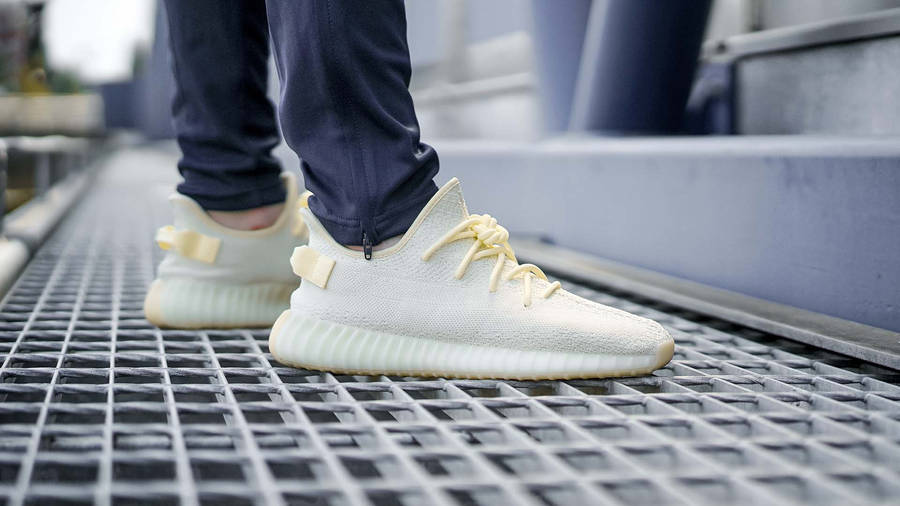 yeezy butter on feet