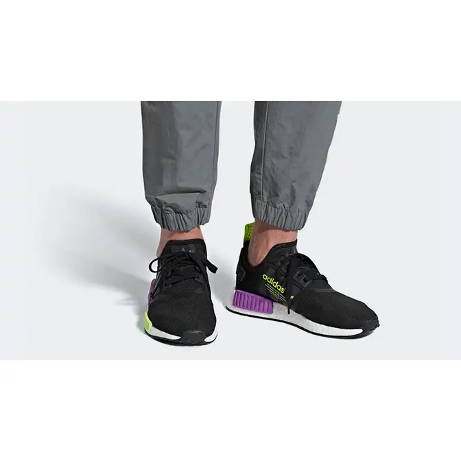 adidas NMD R1 Black Purple Shot Where To Buy D96627 The Sole Supplier