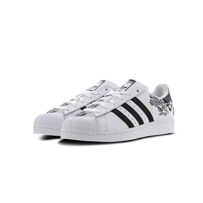 adidas Superstar Flower Embroidery White Womens Footlocker | Where To Buy | TBC | The Sole