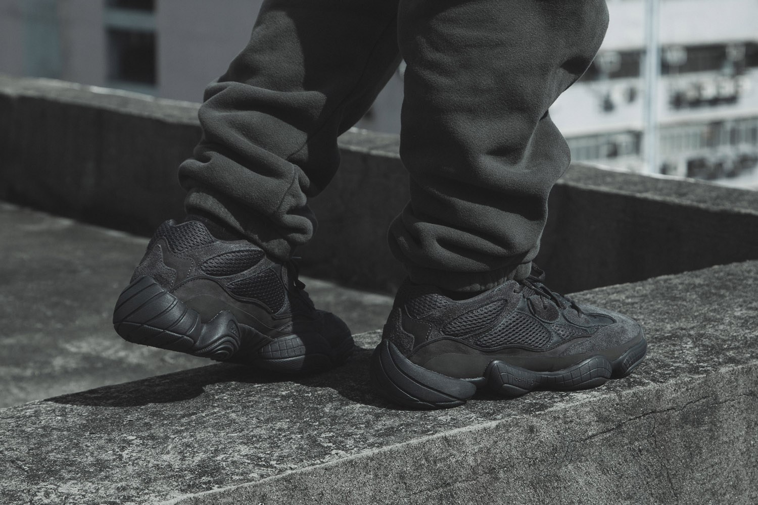 yeezy 500 utility black on feet