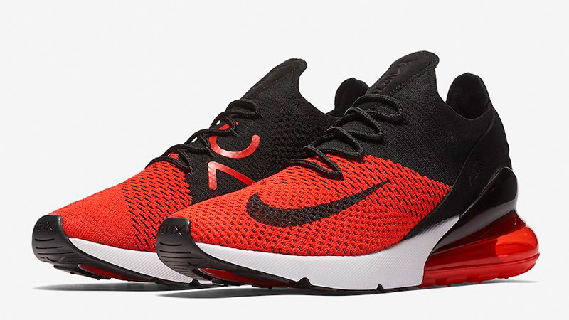 nike air max 270 flyknit black and red