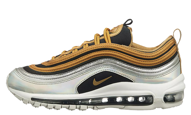 gold and silver nike air max 97